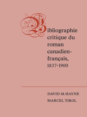 cover image of Bibliographie critique du roman canadien-francaise, 1837-1900